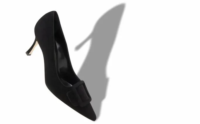 Pumps Women Manolo Blahnik MAYSALEPUMPBlack Suede Buckle Detail Pumps