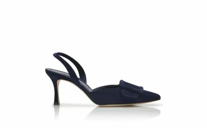 Pumps Women Manolo Blahnik MAYSLINavy Blue Suede Slingback Pumps Pumps Women Manolo Blahnik MAYSLINavy Blue Suede Slingback Pumps