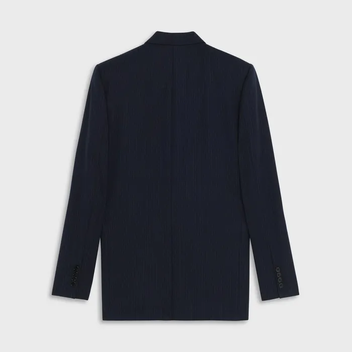 Rectangle Jacket With Tennis Stripe Navy Men CELINE JACKETS and TROUSERS