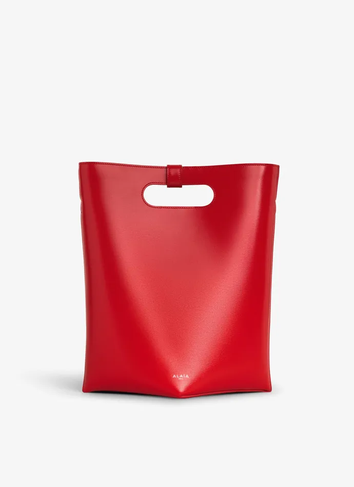 Red FOLDED BAG IN CALFSKIN Women Alaa Tote Bags