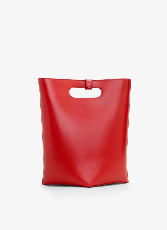 Red FOLDED BAG IN CALFSKIN Women Alaa Tote Bags