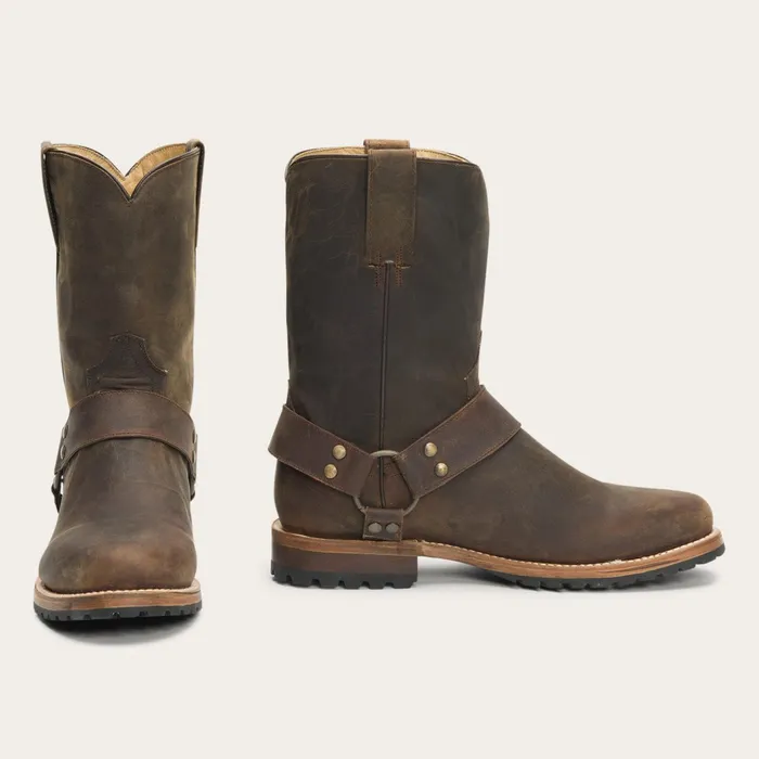 Ropers Men Stetson Puncher Harness Boot Brown