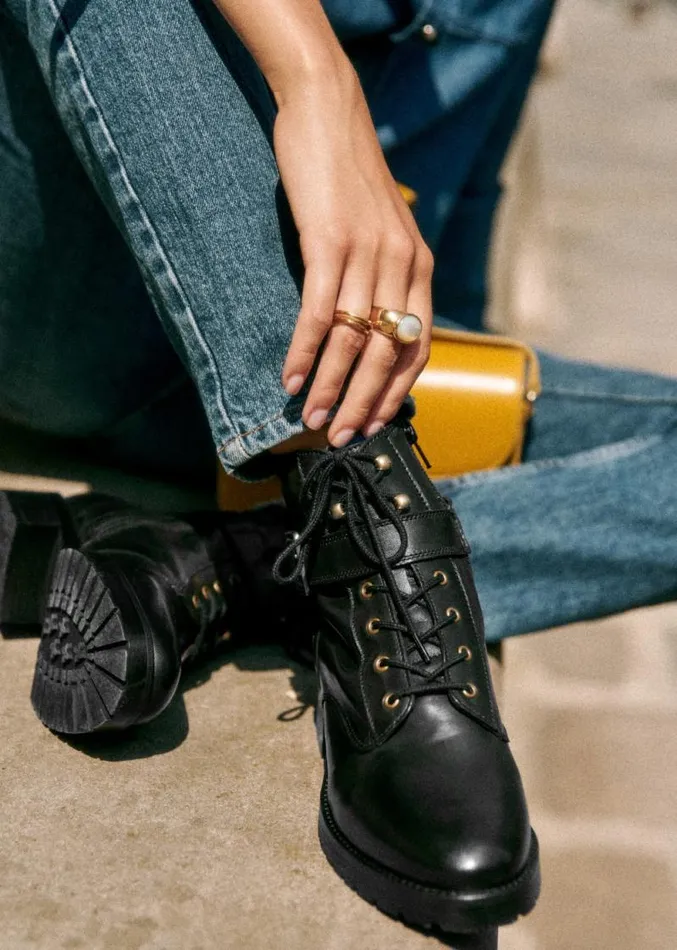 Szane Ankle Boots Womens Dana Ankle Boots Smooth Black