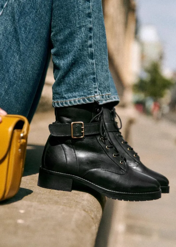 Szane Ankle Boots Womens Dana Ankle Boots Smooth Black