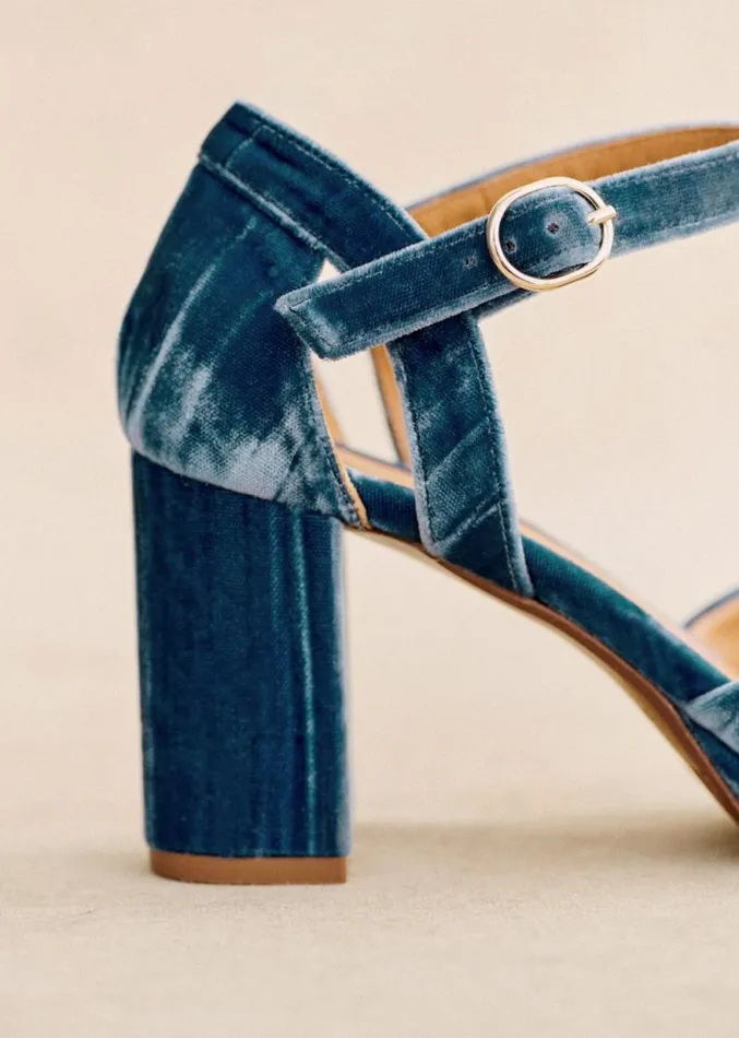 Szane Babies Ballerinas and Pumps Womens Katie Babies Blue Pleated Velvet