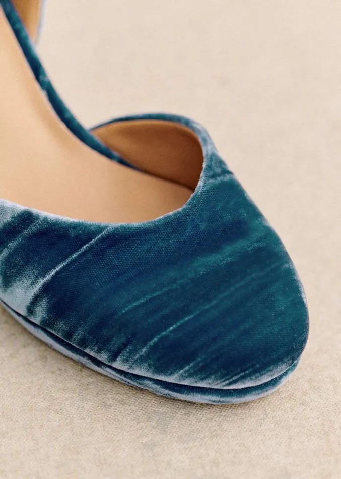 Szane Babies Ballerinas and Pumps Womens Katie Babies Blue Pleated Velvet