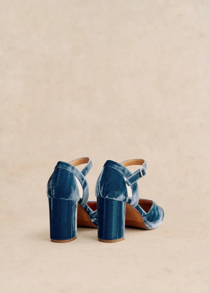 Szane Babies Ballerinas and Pumps Womens Katie Babies Blue Pleated Velvet