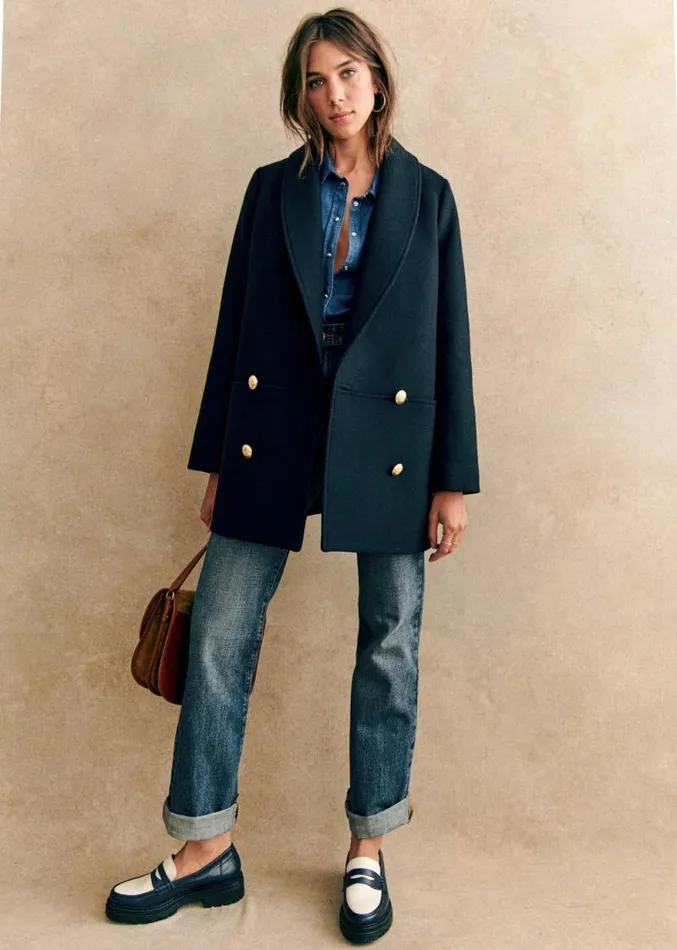 Szane Jackets and Coats Womens James Coat Navy Blue
