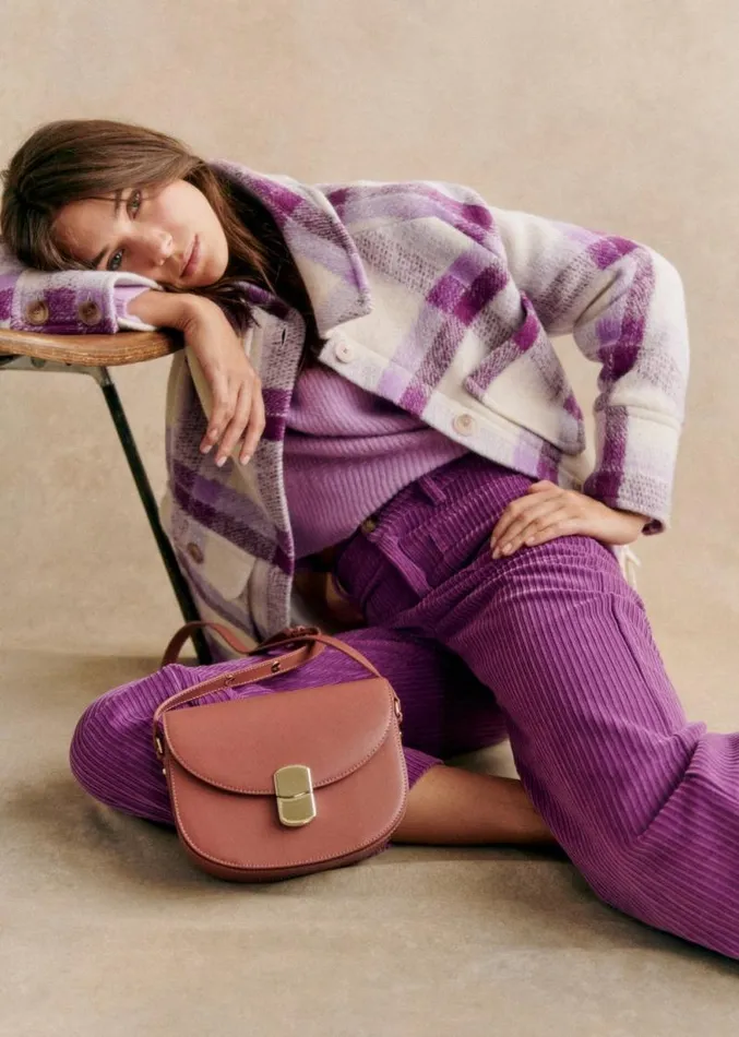 Szane Jackets and Coats Womens Paolo Coat Purple Check Print