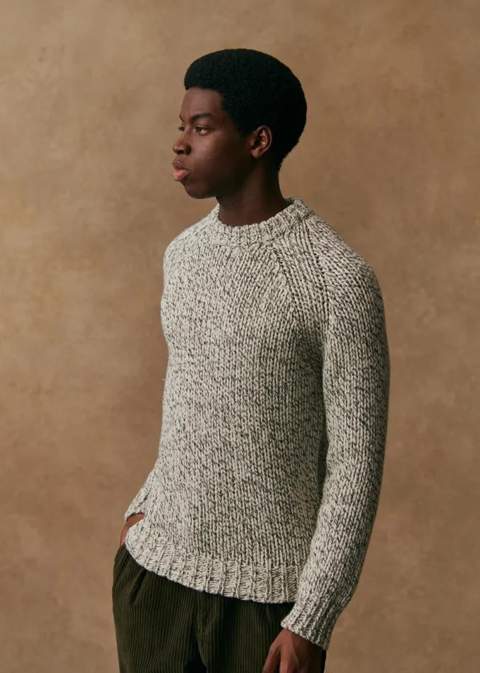Szane Knitwear Mens Mirko Sweater Ecru Black