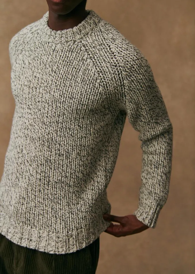 Szane Knitwear Mens Mirko Sweater Ecru Black