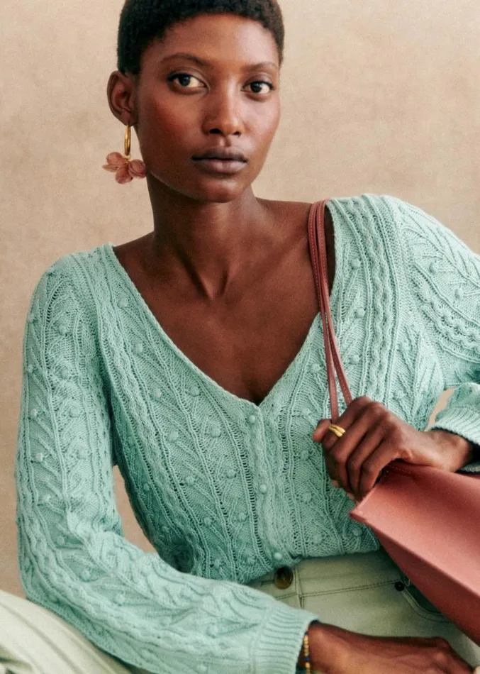 Szane Knitwear Womens Beryl Cardigan Sea Green