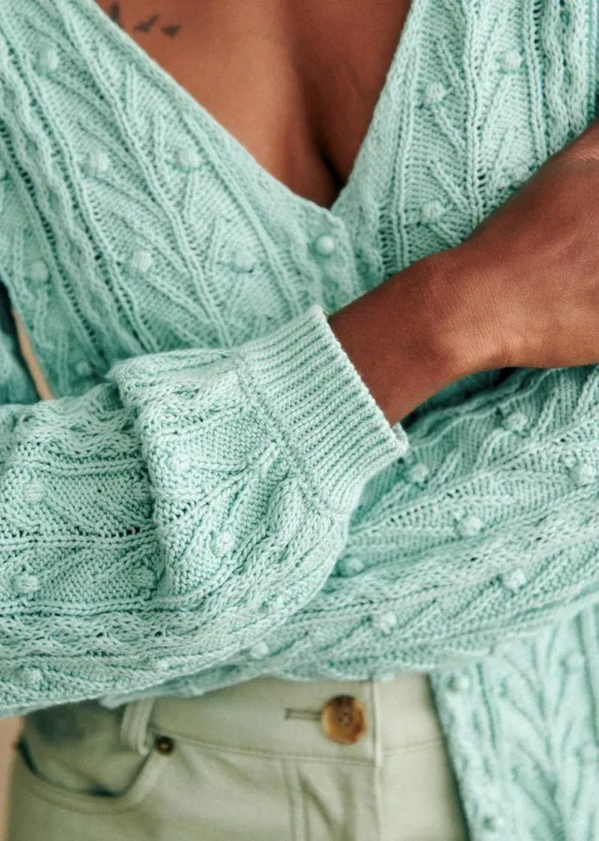 Szane Knitwear Womens Beryl Cardigan Sea Green