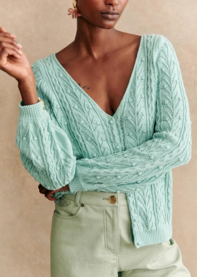 Szane Knitwear Womens Beryl Cardigan Sea Green