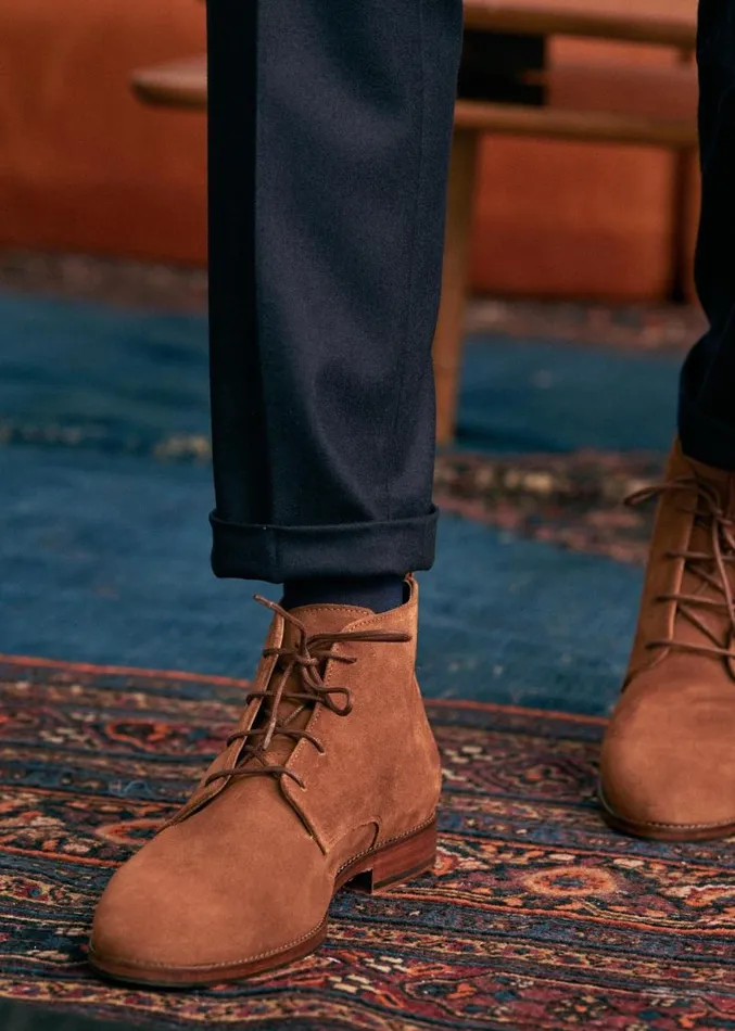 Szane Shoes Mens Chukka John Boots Camel Suede