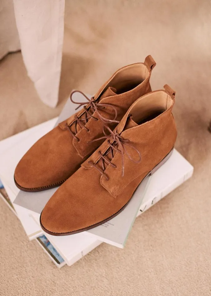Szane Shoes Mens Chukka John Boots Camel Suede