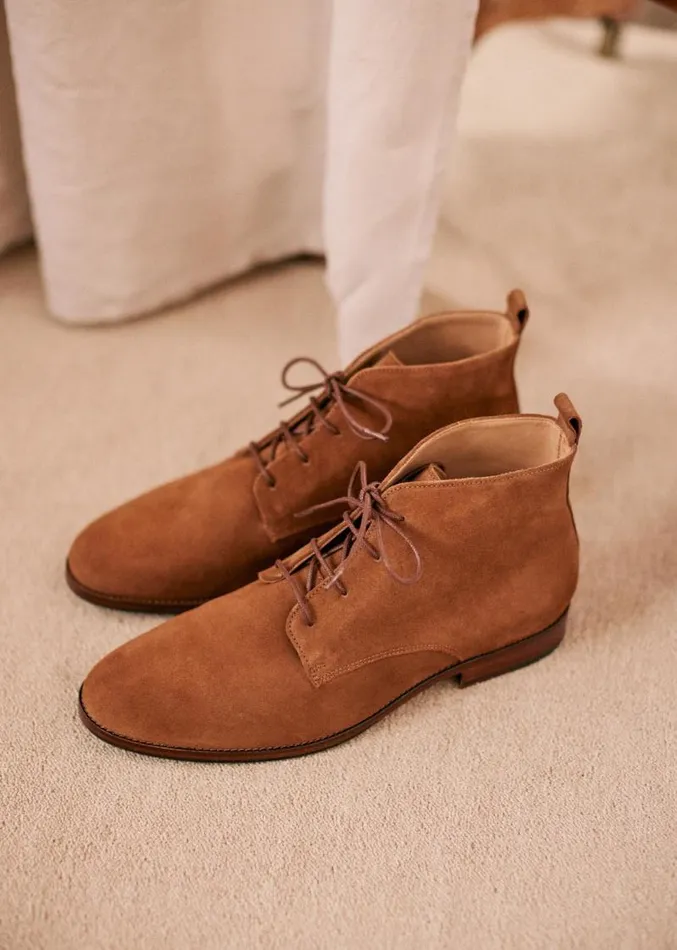 Szane Shoes Mens Chukka John Boots Camel Suede