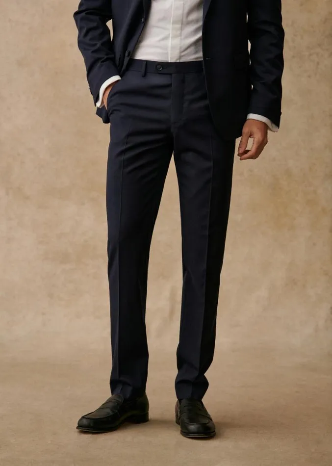 Szane Suits Mens Elmon Trousers Navy Blue