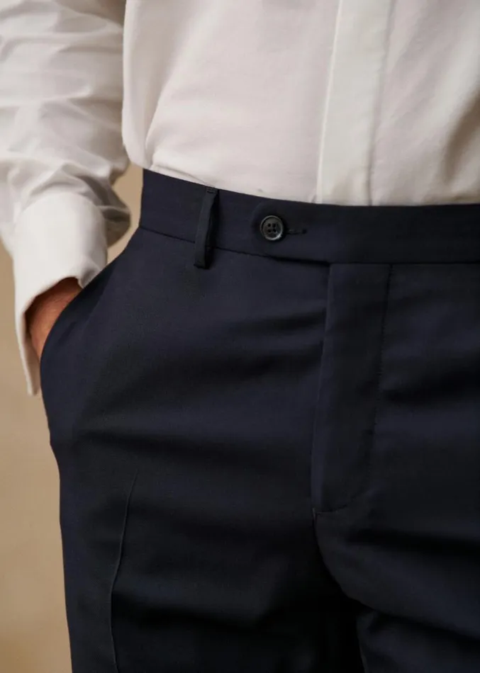 Szane Suits Mens Elmon Trousers Navy Blue