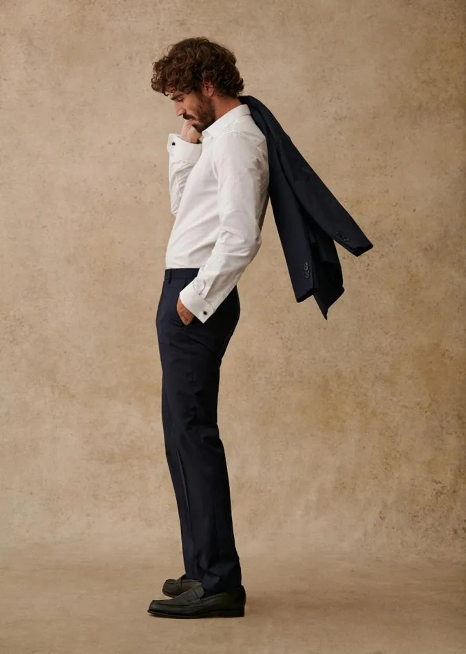 Szane Suits Mens Elmon Trousers Navy Blue