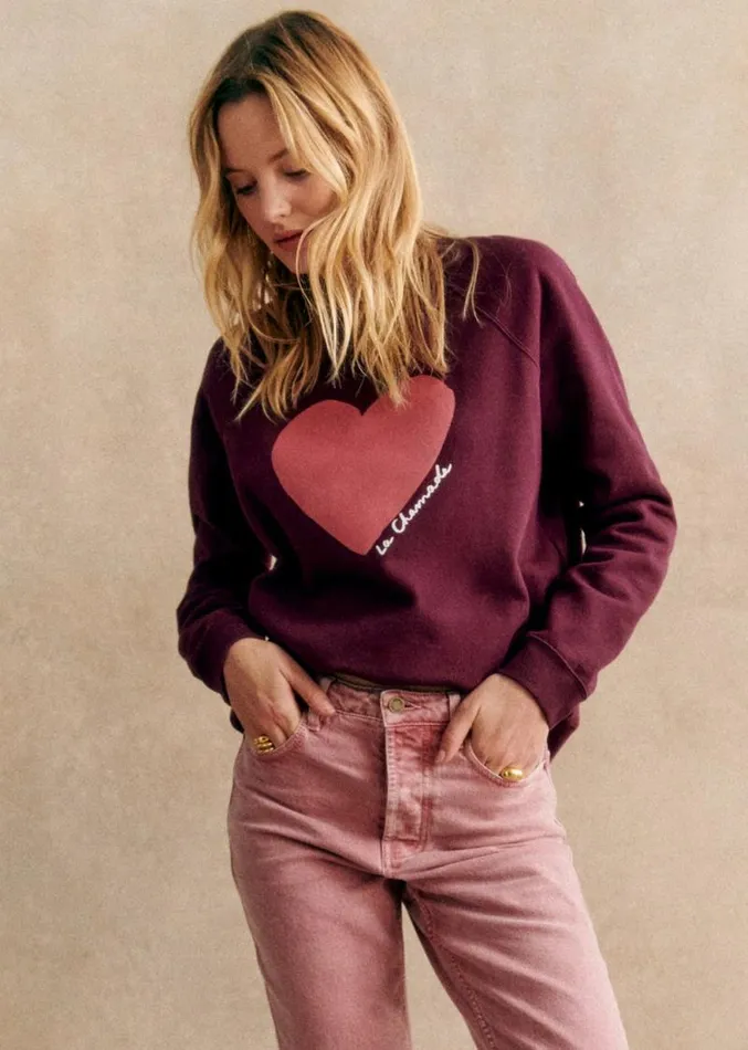 Szane Sweatshirts Womens La Chamade Sweatshirt Burgundy