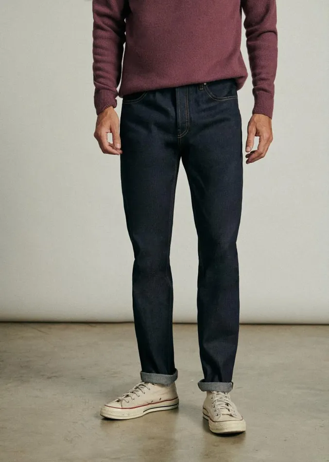 Szane Trousers Mens Kurt Straight Jeans Raw Denim