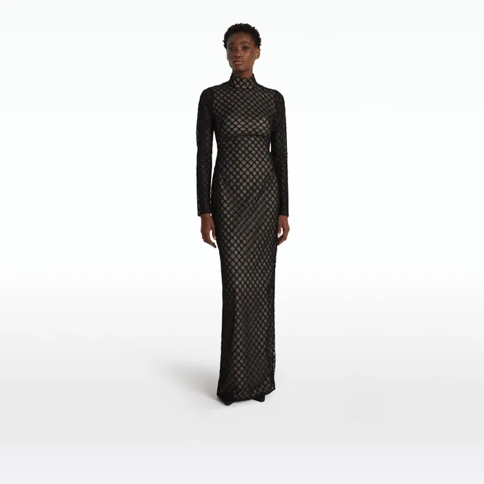 Safiyaa Adan Black Long Dress Women Dresses