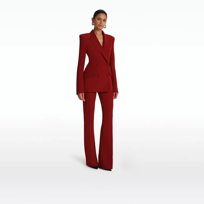 Safiyaa Alexa Azalea Red Trousers Women Trousers