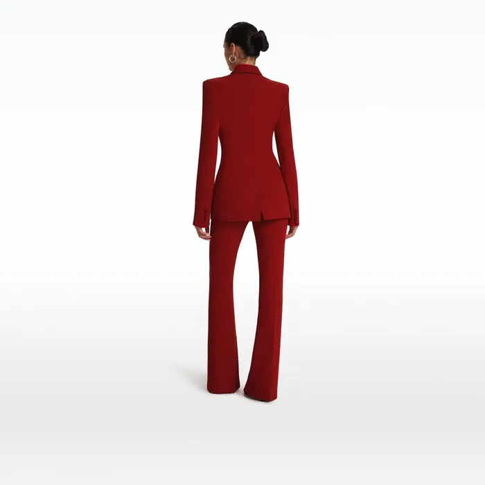 Safiyaa Alexa Azalea Red Trousers Women Trousers