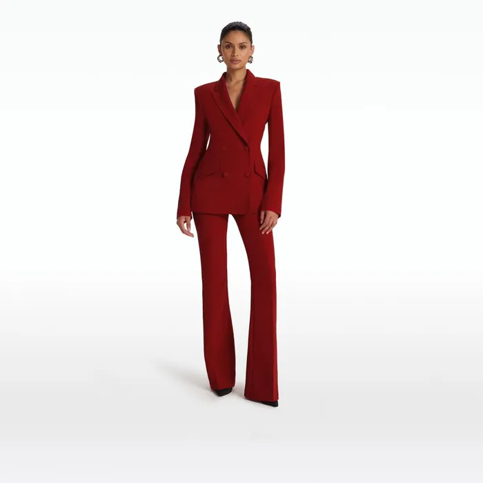 Safiyaa Alexa Azalea Red Trousers Women Trousers