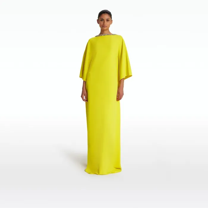Safiyaa Amarella Chartreuse Long Dress Women Dresses