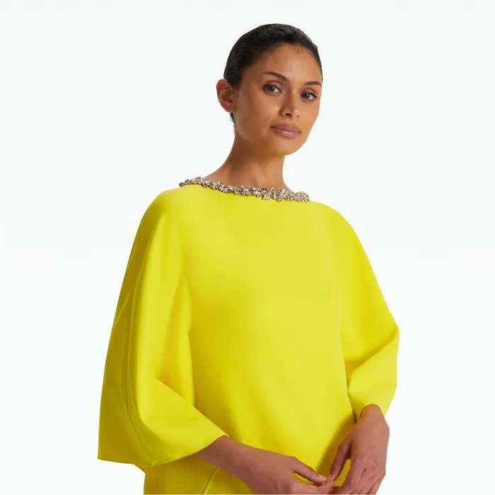 Safiyaa Amarella Chartreuse Long Dress Women Dresses
