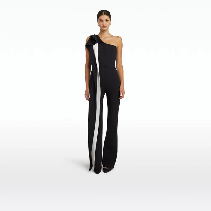 Safiyaa Anaren Black and Ivory Jumpsuit Women Jumpsuits