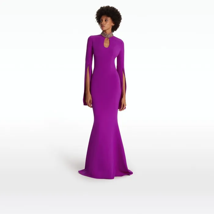 Safiyaa Anouk Magenta Long Dress Women Dresses