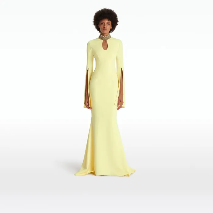Safiyaa Anouk Pale Yellow Long Dress Women Dresses