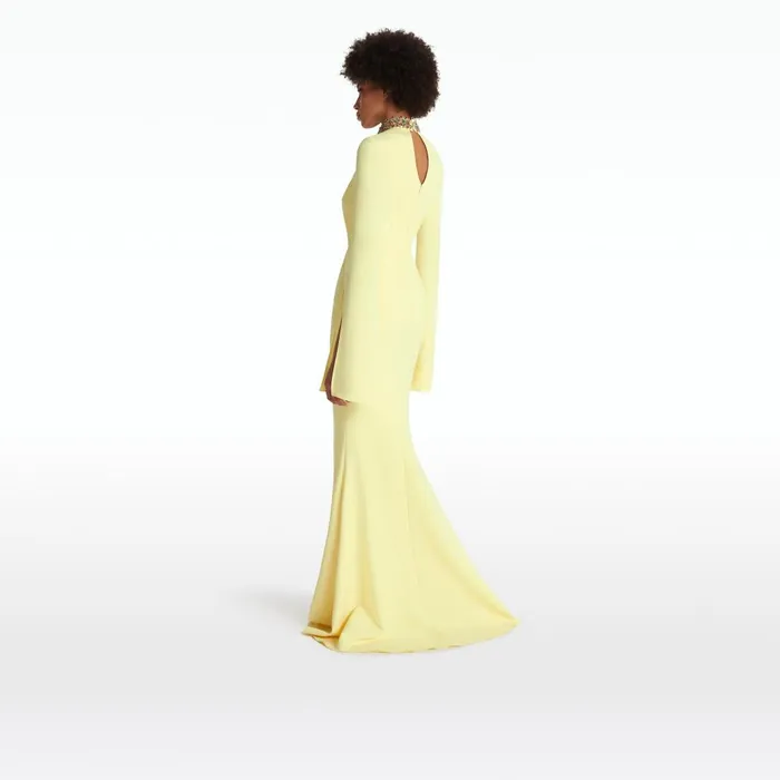 Safiyaa Anouk Pale Yellow Long Dress Women Dresses