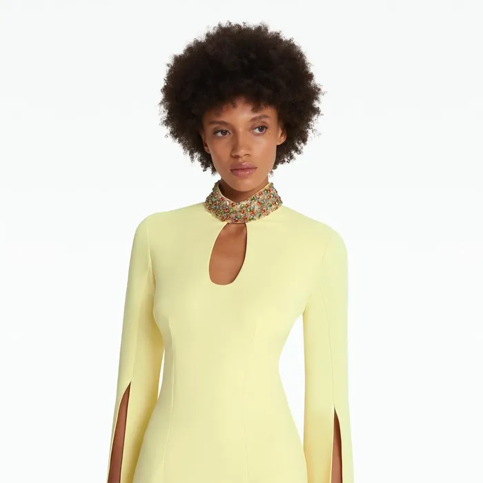 Safiyaa Anouk Pale Yellow Long Dress Women Dresses