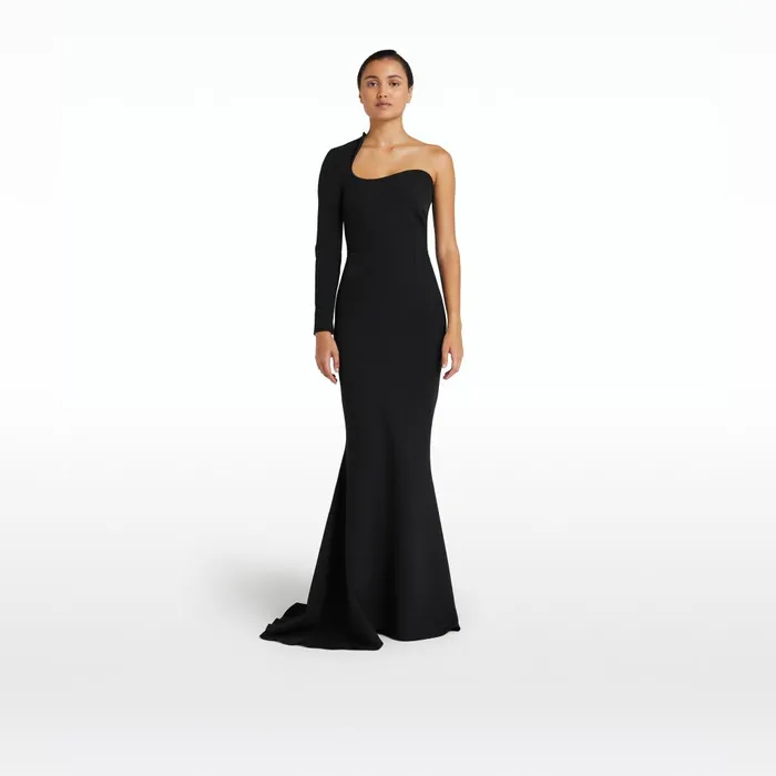Safiyaa Aria Black Long Dress Women Dresses