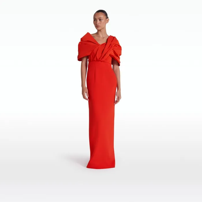 Safiyaa Aria Scarlet Red Long Dress Women Dresses