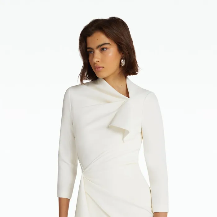 Safiyaa Avery Ivory Midi Dress Women Dresses