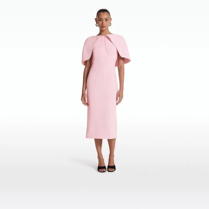Safiyaa Barb Peony Blush Midi Dress Women Dresses