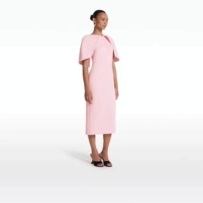 Safiyaa Barb Peony Blush Midi Dress Women Dresses