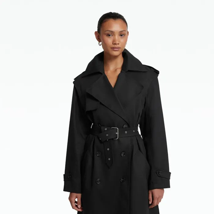 Safiyaa Charlotta Black Coat Women Jackets and Coats