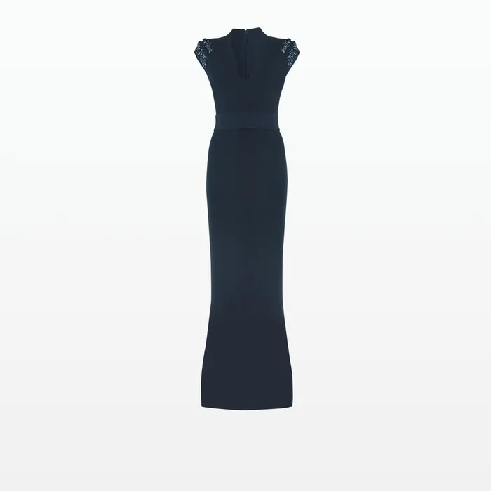 Safiyaa Dana Midnight Navy Long Dress Women Dresses