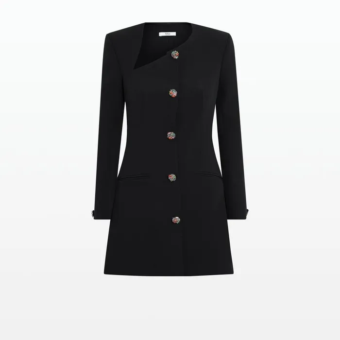 Safiyaa Destry Black Short Dress Women Dresses