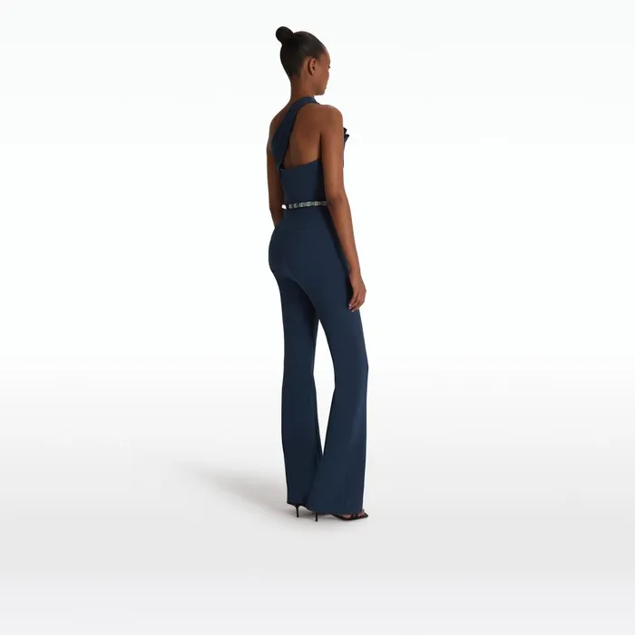 Safiyaa Dreida Moonlit Ocean Jumpsuit With Embroidered Belt Women Jumpsuits
