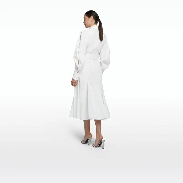 Safiyaa Evie Ivory Cotton Midi Dress Women Dresses