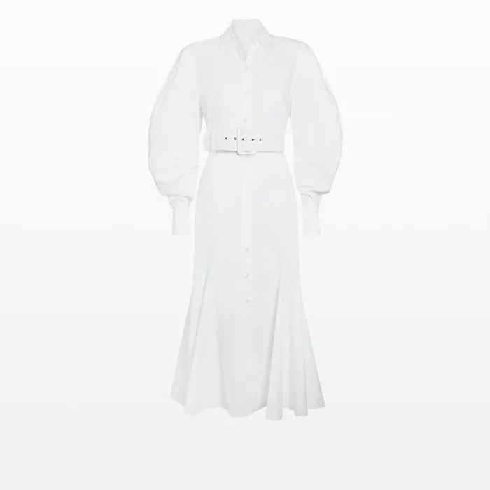Safiyaa Evie Ivory Cotton Midi Dress Women Dresses
