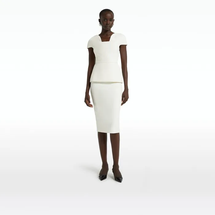 Safiyaa Geenie Ivory Midi Dress Women Dresses