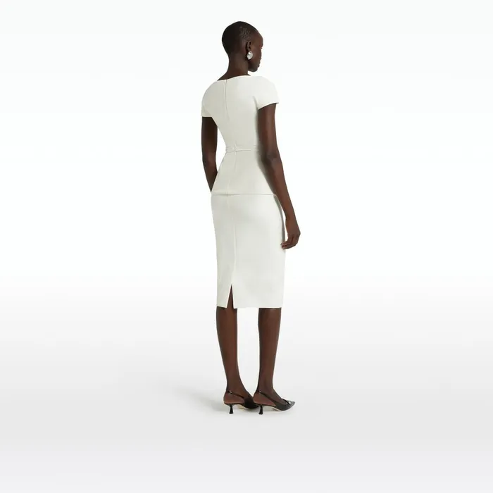 Safiyaa Geenie Ivory Midi Dress Women Dresses